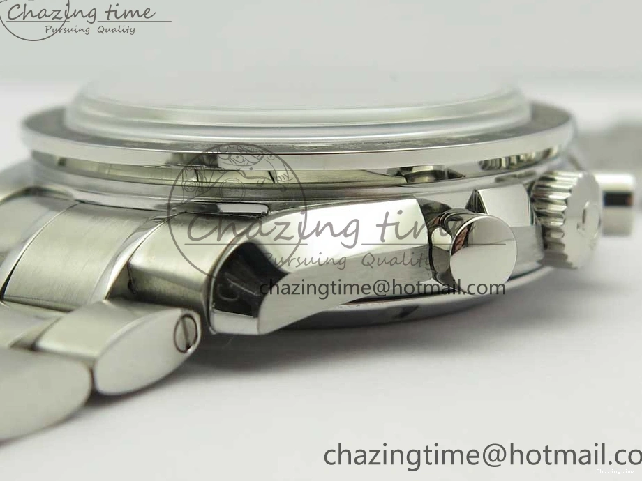 0318 WaterResistant Speedmaster SS Sapphire Crystal Panda White Black Dial on SS Bracelet Manual Winding Chrono Movement 7956